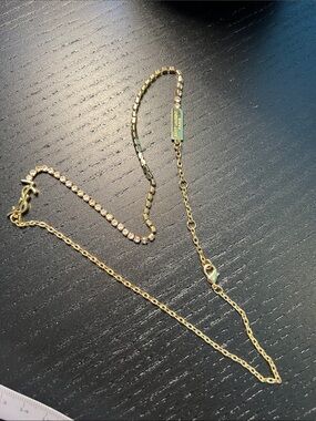 Gold Tennis Chain Necklace with Crystal Accents - Women Jewelryii